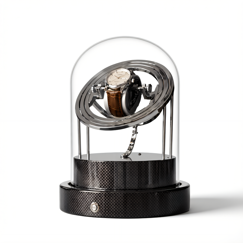 Gyroscopic watch winder on white background, Windury collection