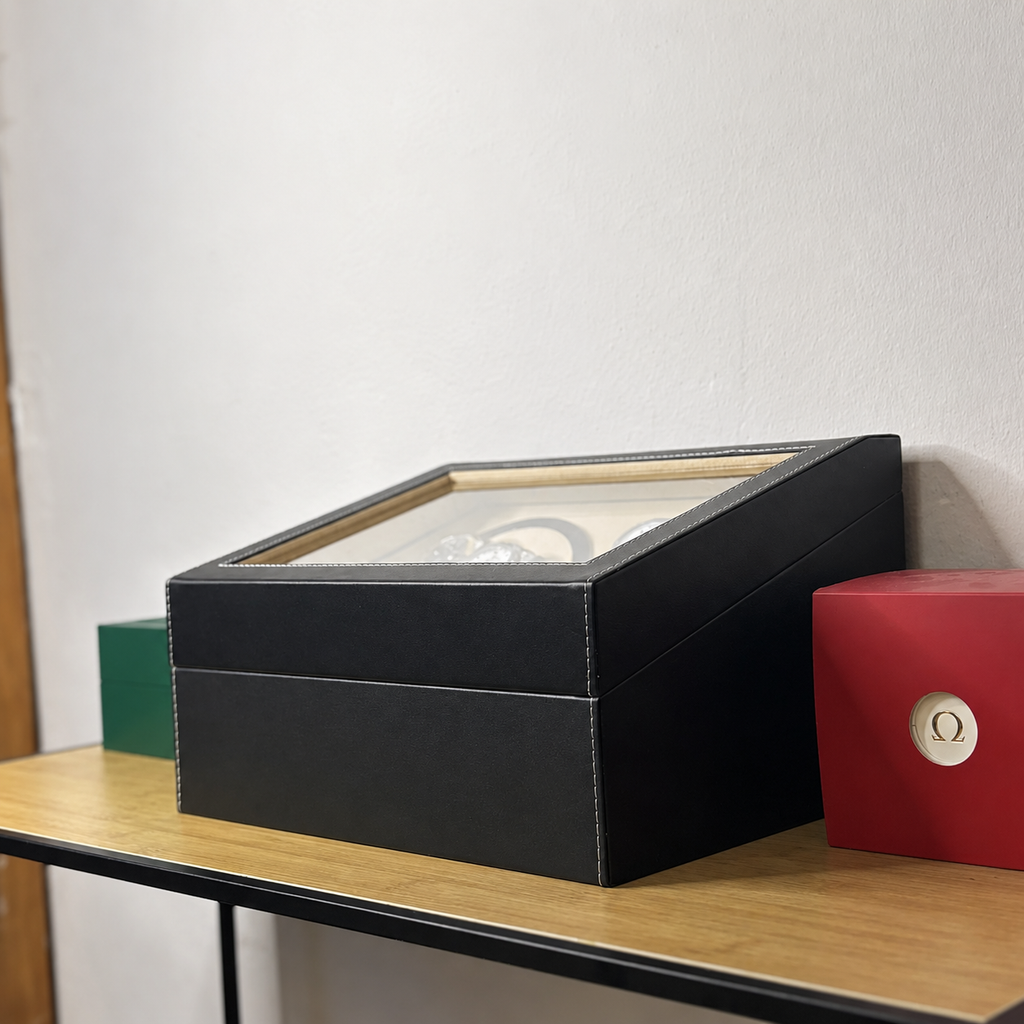 Quad Watch Winder with Storage for 10 Watches