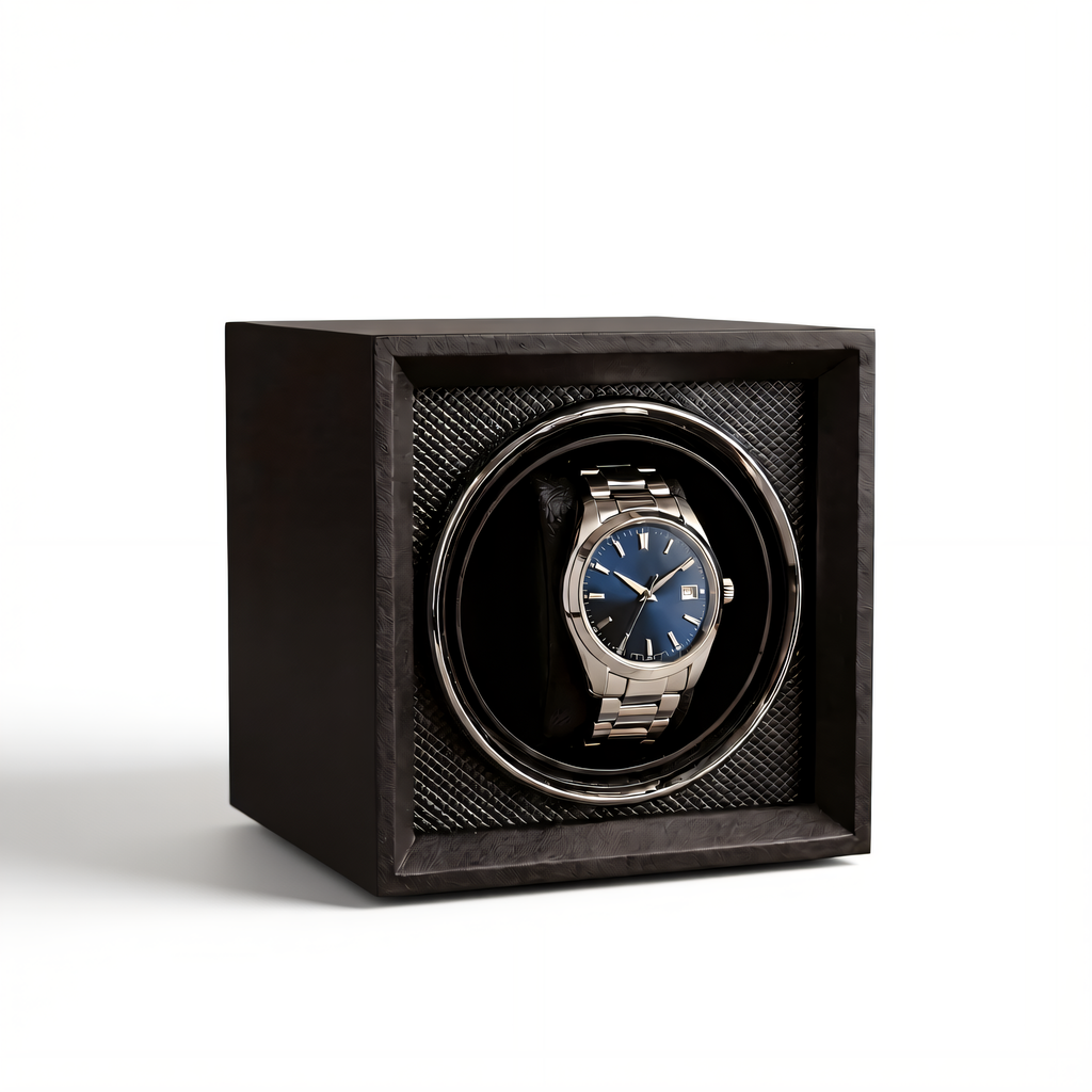Compact Cube Watch Winder, Black