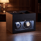 Double Watch Winder with Jewelry Box, Blue