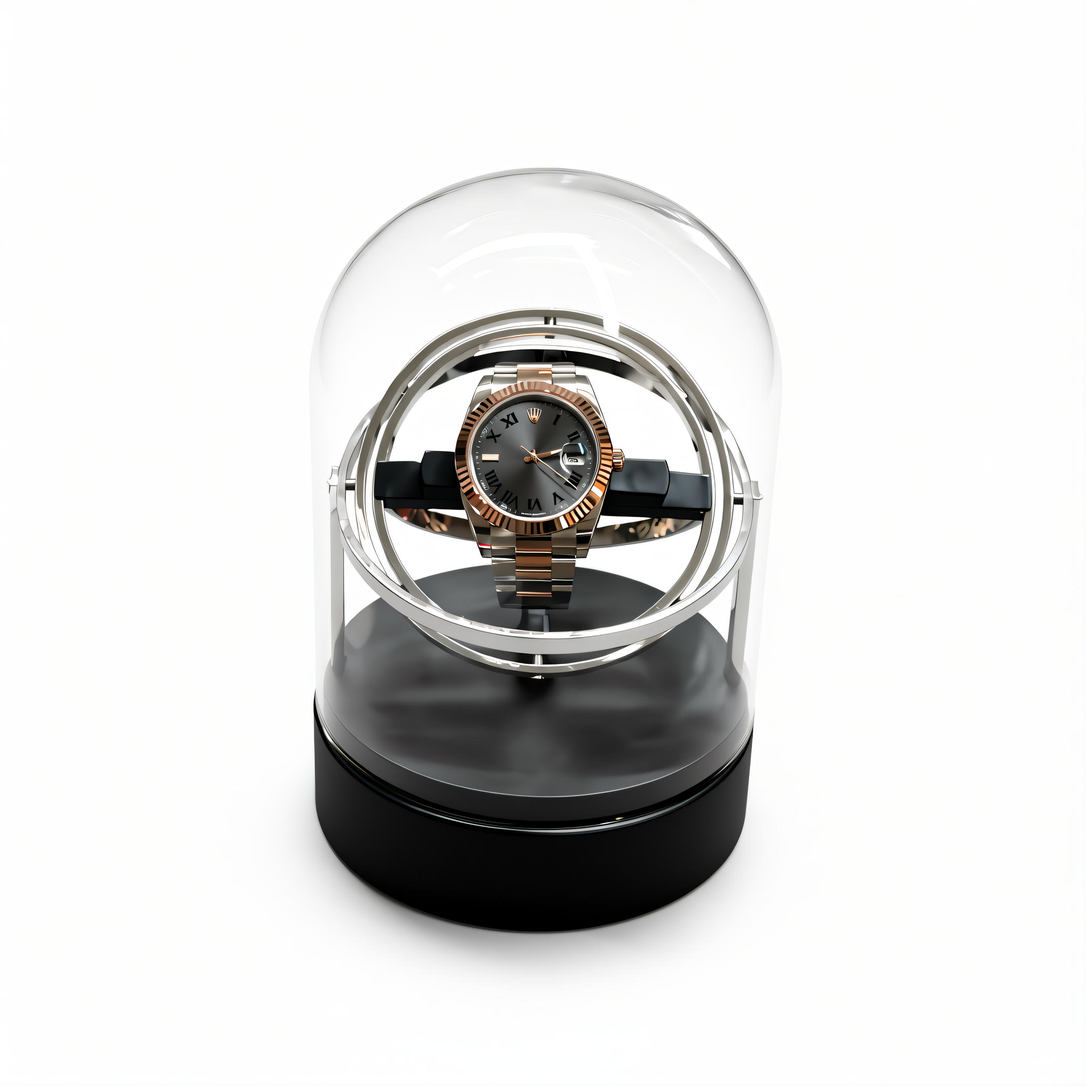 Gyroscopic Orbit Watch Winder, Silver
