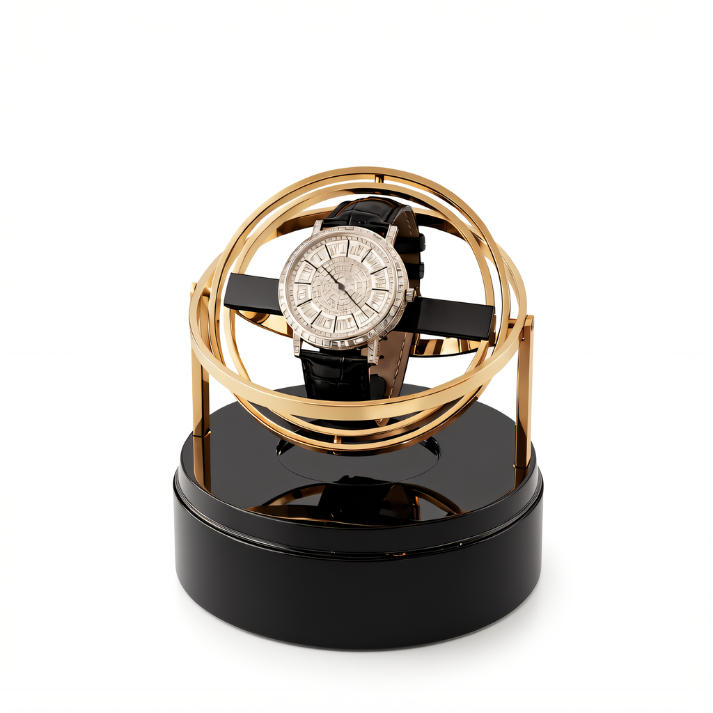 Gyroscopic Orbit Watch Winder, Gold