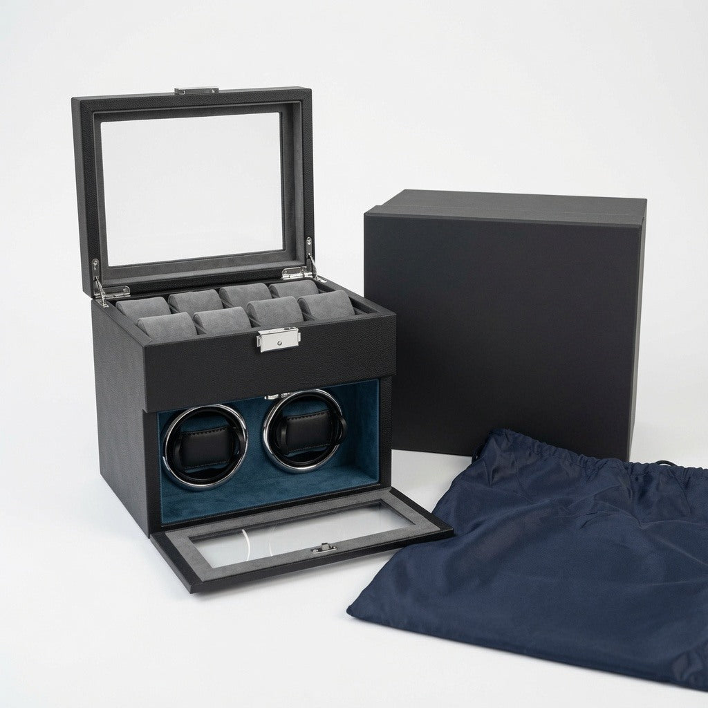 Black Watch Winder Box for 10 Watches, view 2