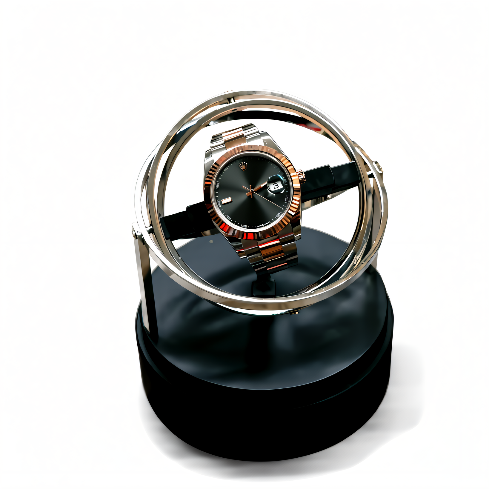 Gyroscopic Orbit Watch Winder, Silver