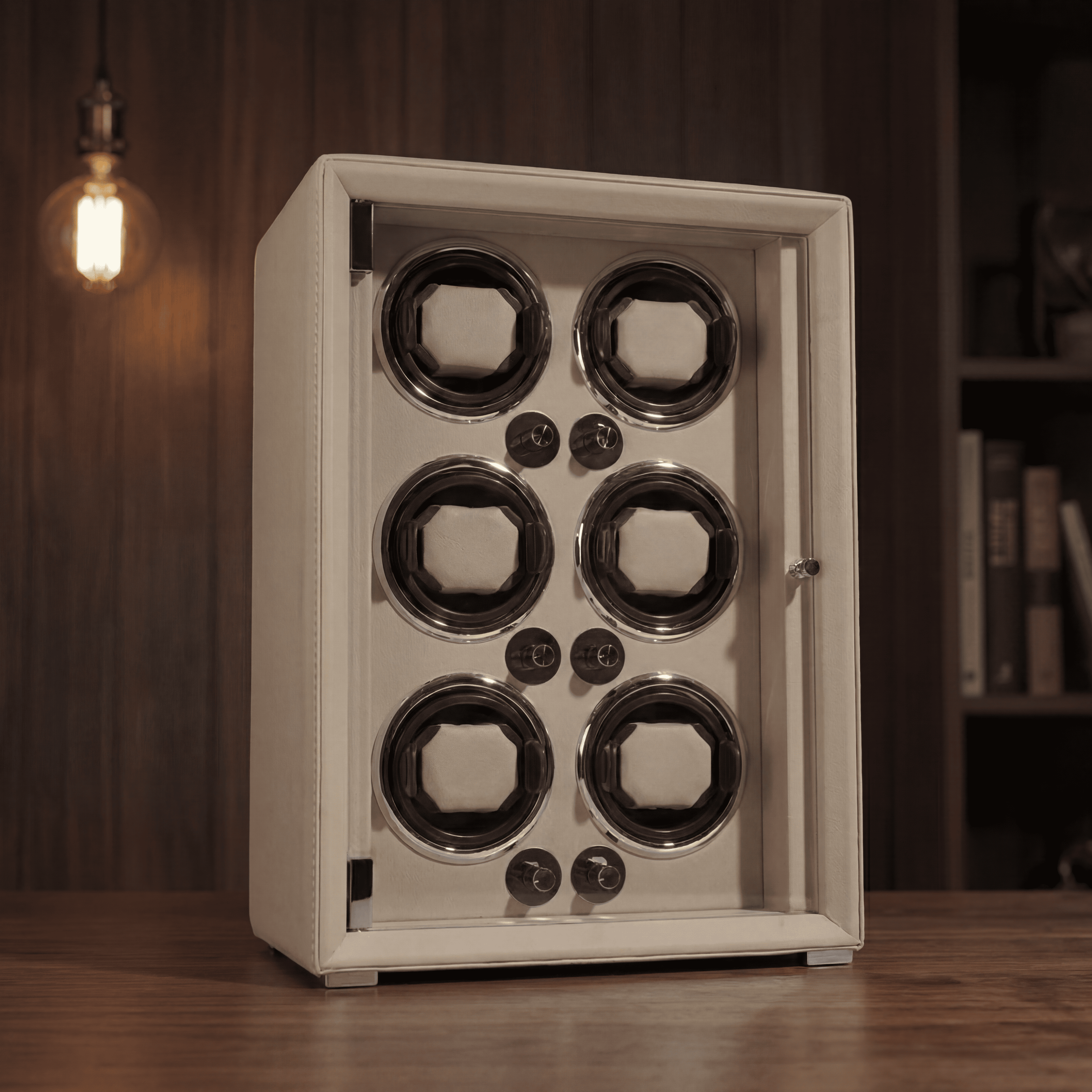 6 Watch Winder Box, Cream