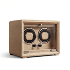 Double Watch Winder, Cream Leather