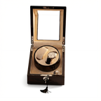 Double Watch Winder, Wood and Glass