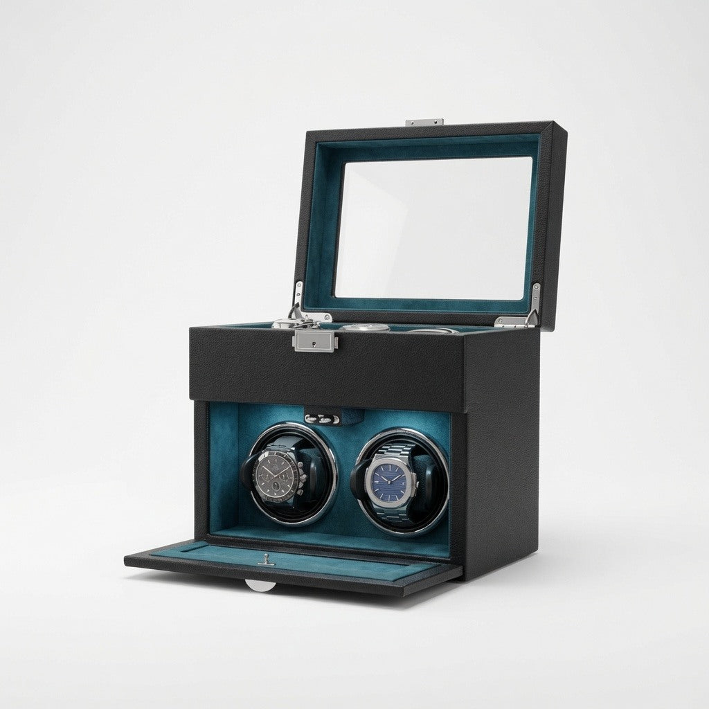 Black Watch Winder Box for 10 Watches, view 3