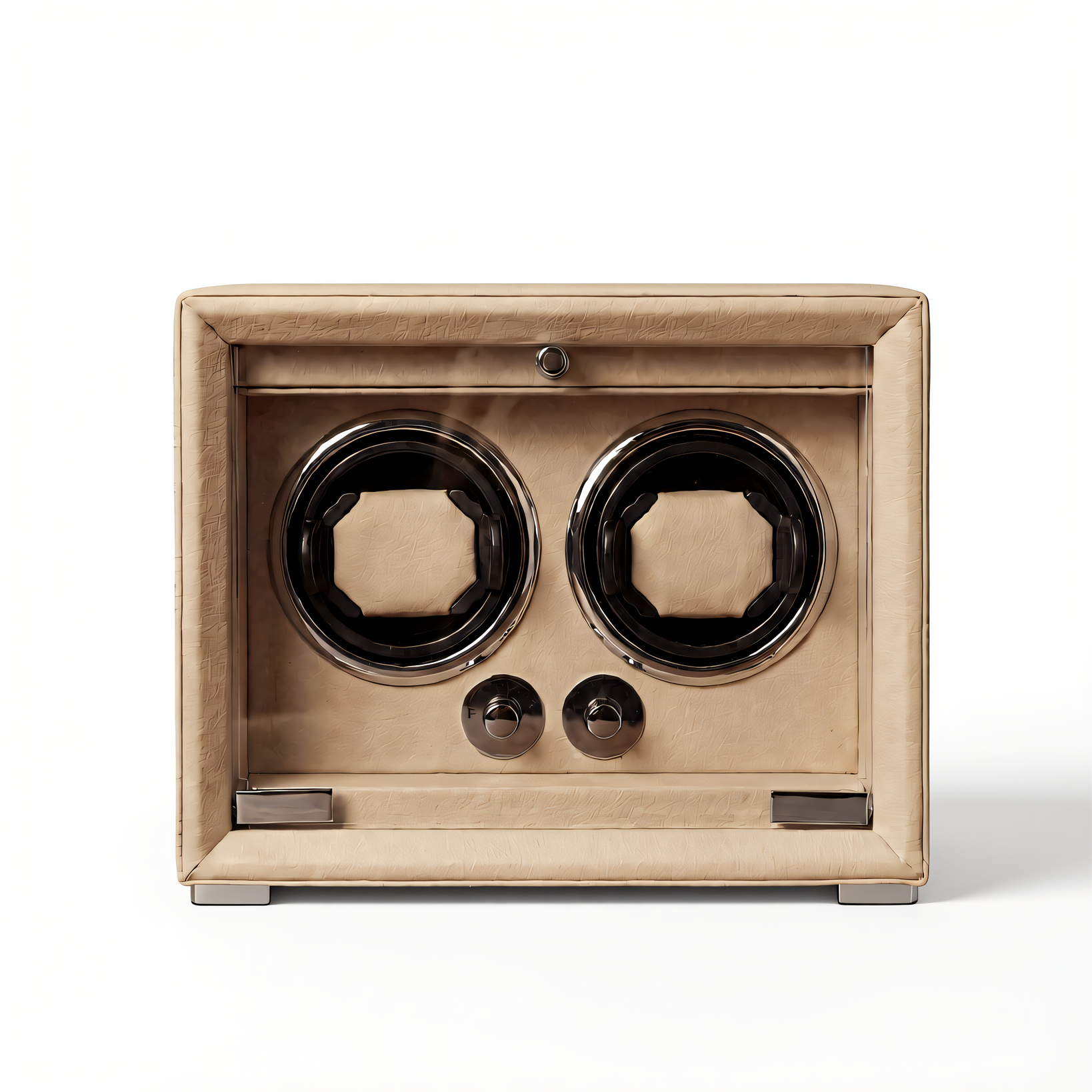 Double Watch Winder, Black Leather