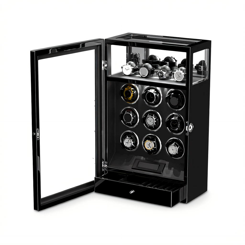 9 Watch Winder Cabinet with Fingerprint Lock