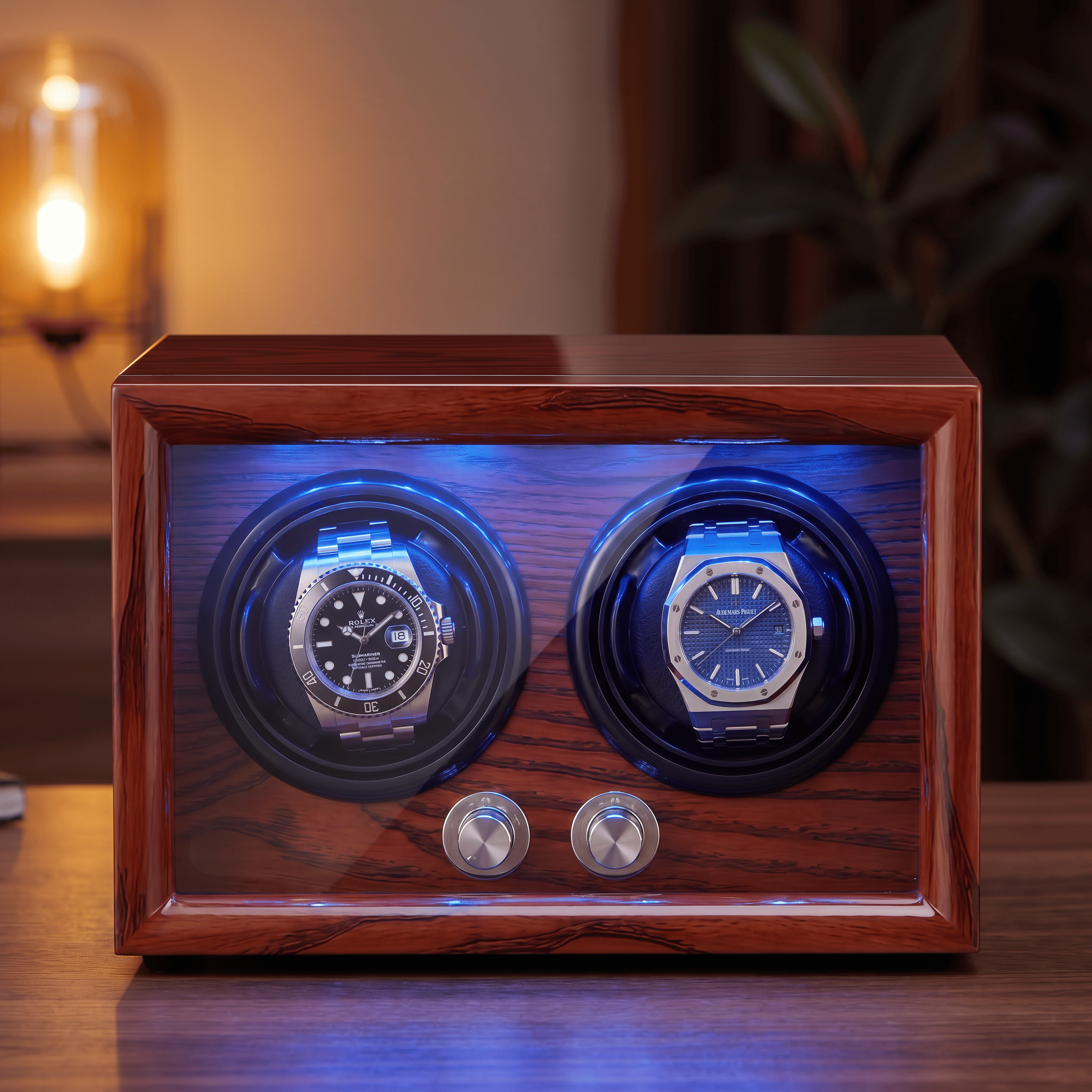 Solid Wood Double Watch Winder