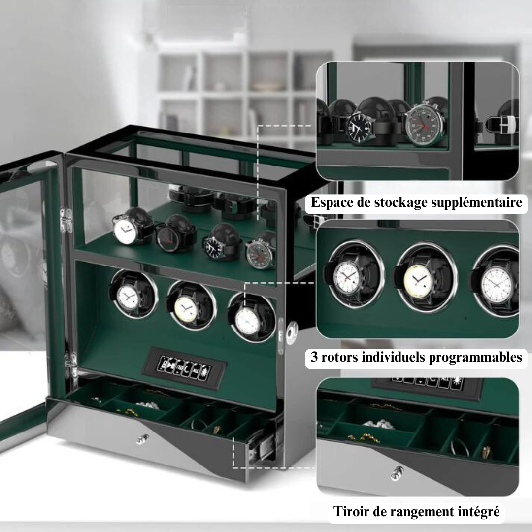 Triple Watch Winder with Fingerprint Lock