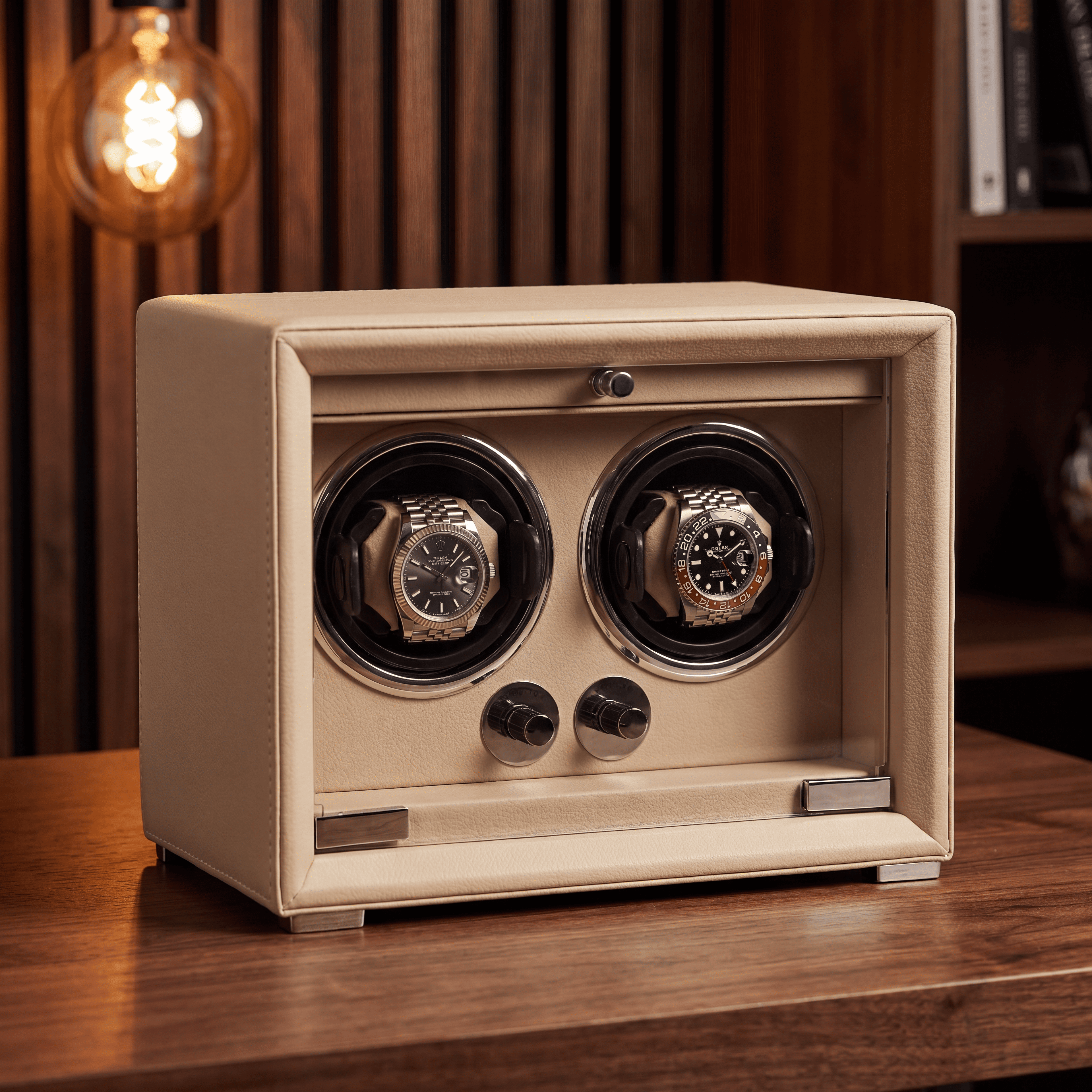 Double Watch Winder, Anthracite Leather