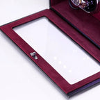 Double Watch Winder with Jewelry Box, Red