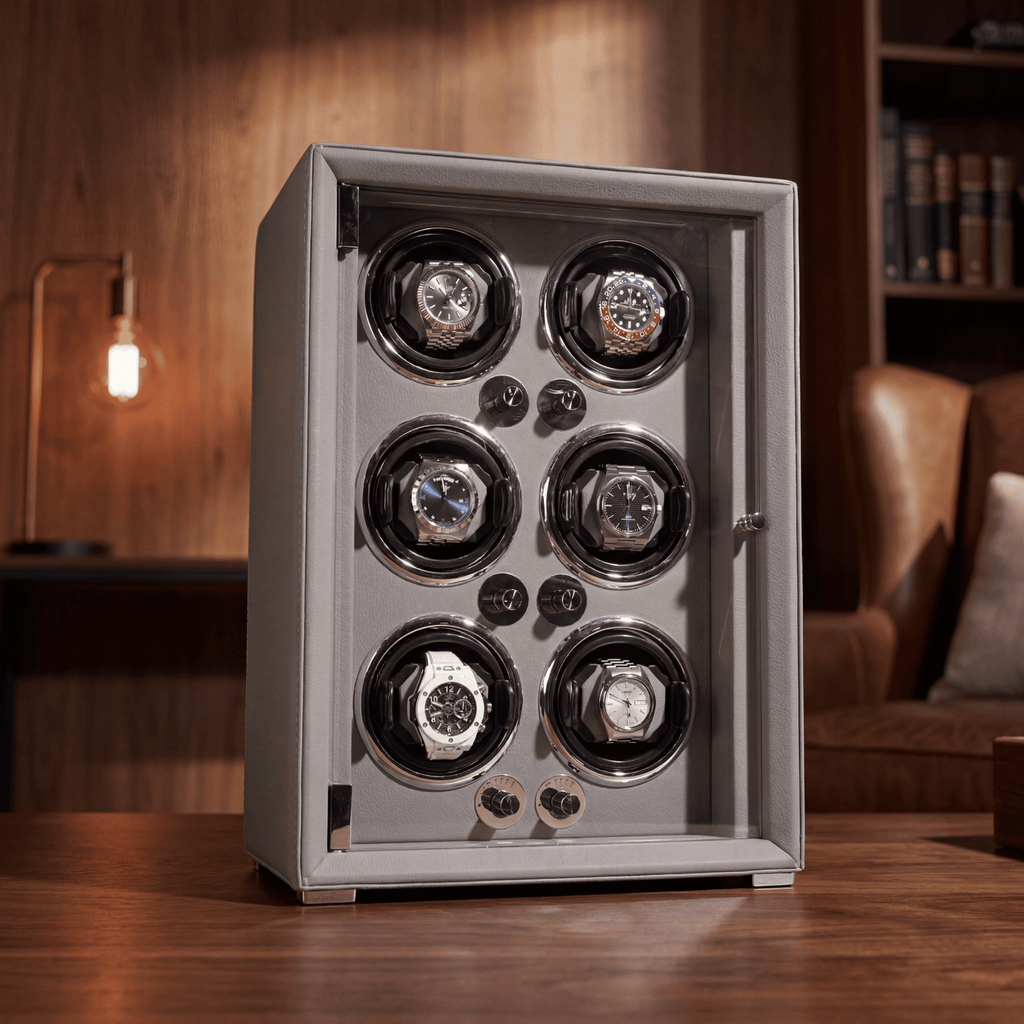 6 Watch Winder Box, Cream