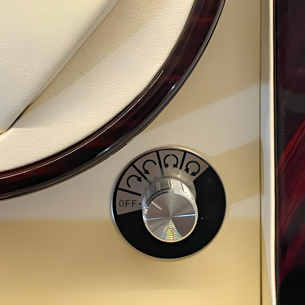 Double Watch Winder, Wood and Glass