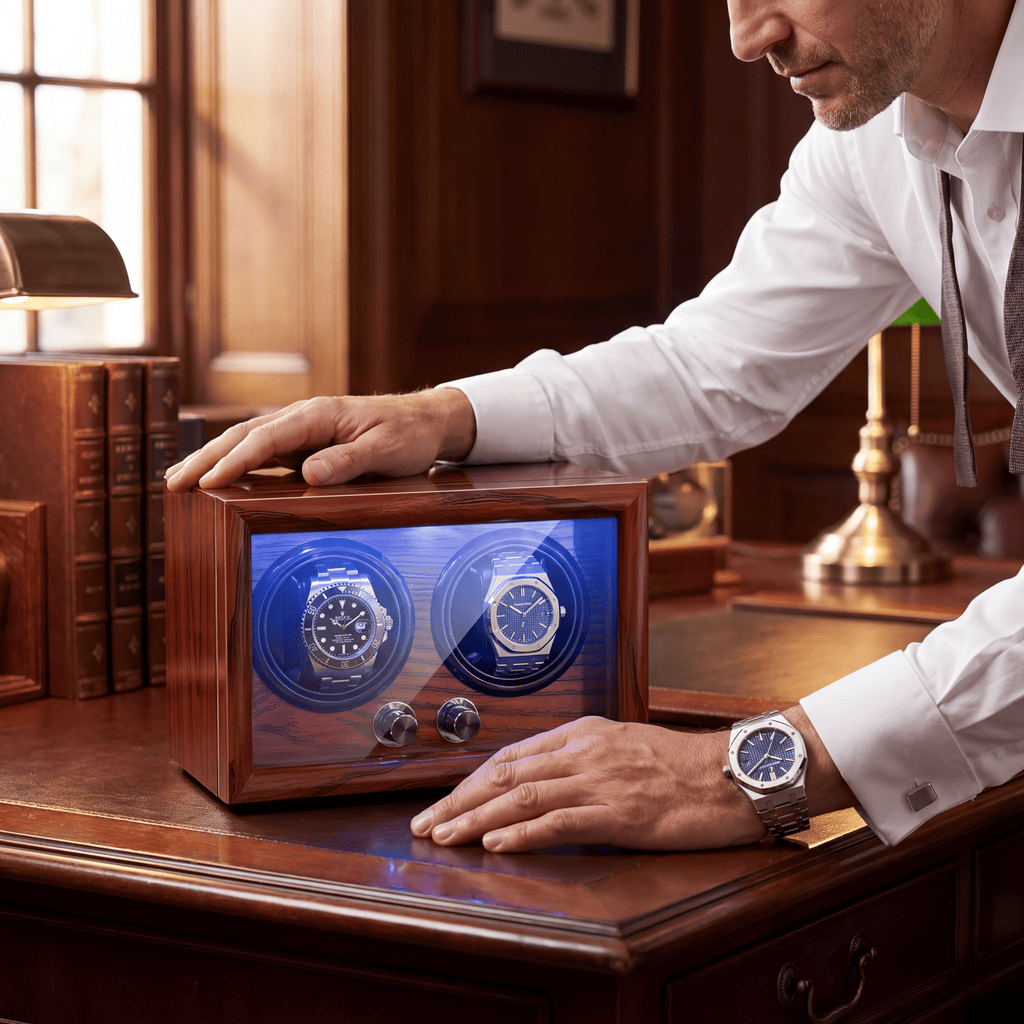 Solid Wood Double Watch Winder