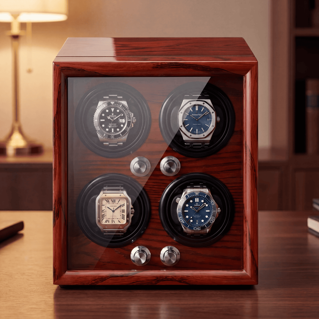 Solid Wood Watch Winder for 4 Watches