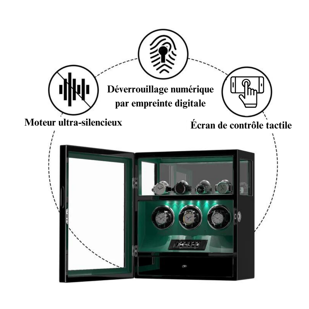 Triple Watch Winder with Fingerprint Lock