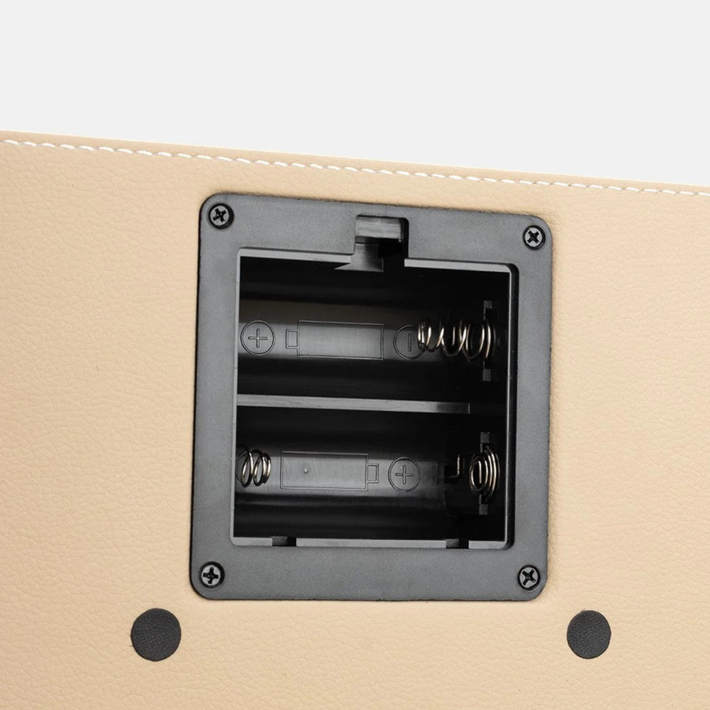 Double Watch Winder, Cream Leather