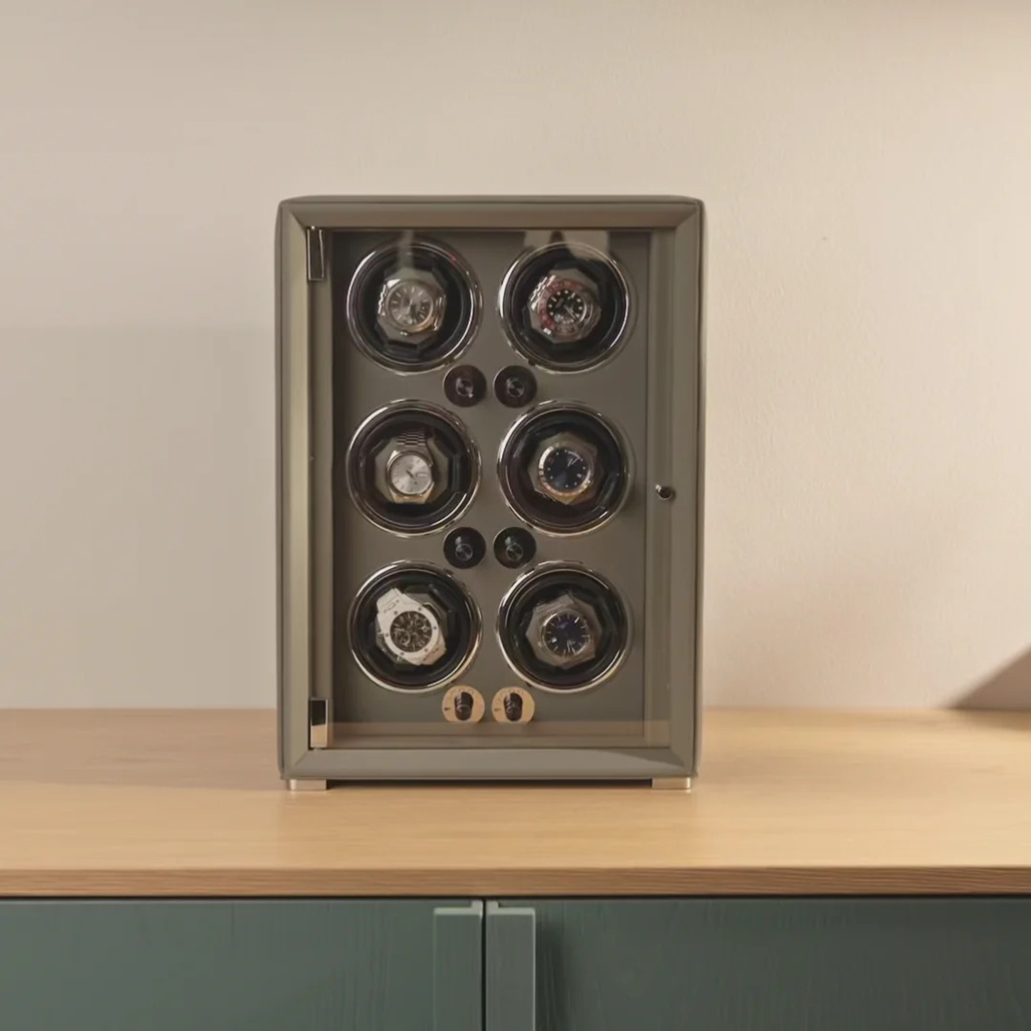 6 Watch Winder Box, Cream