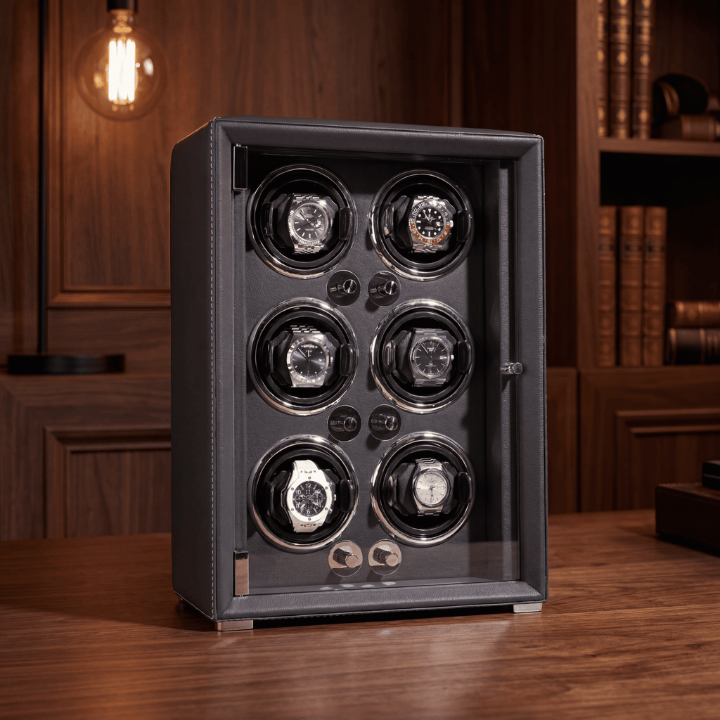 6 Watch Winder Box, Cream
