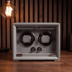 Double Watch Winder, Black Leather