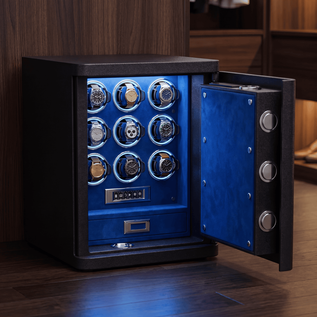 Watch Winder Safe for 9 Watches