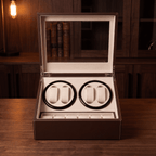 Quad Watch Winder with Storage for 10 Watches