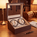 Quad Watch Winder with Storage for 10 Watches