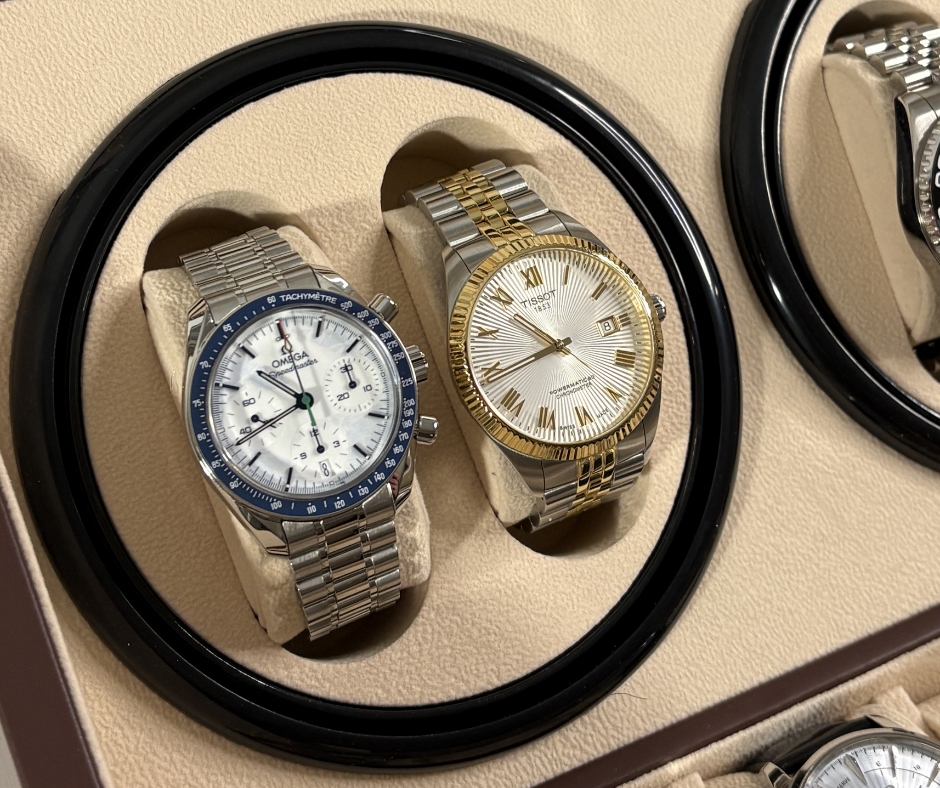 Quad Watch Winder with Storage for 10 Watches