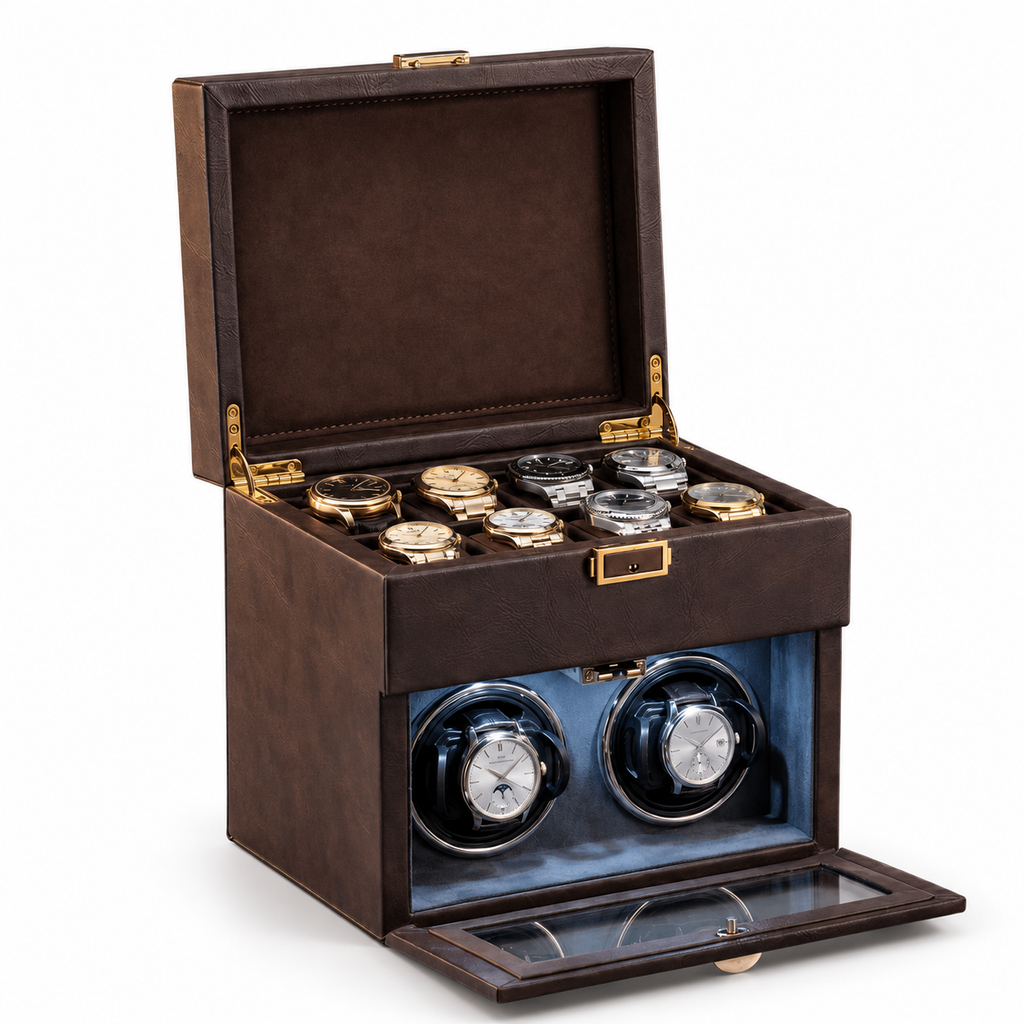 Black Watch Winder Box for 10 Watches