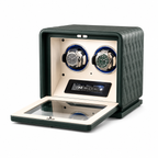 Green Leather Watch Winder for 2 Watches