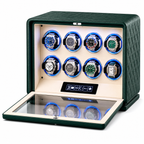 Green Leather Watch Winder for 8 Watches