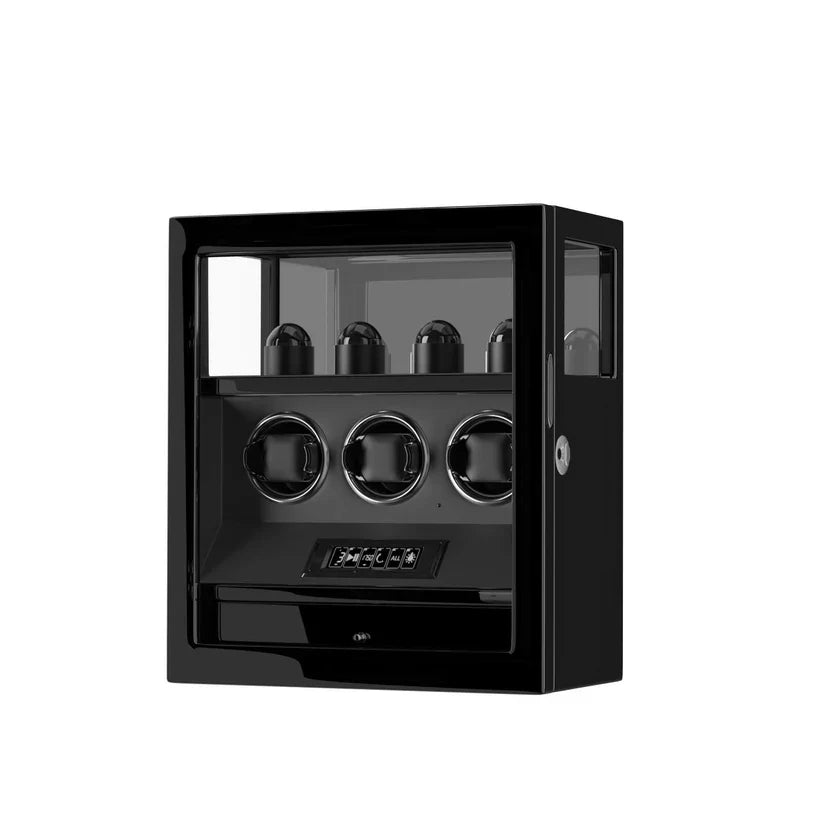 3 Watch Winder Box, Piano Black, view 11
