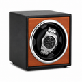 Single Watch Winder, Black and Cognac