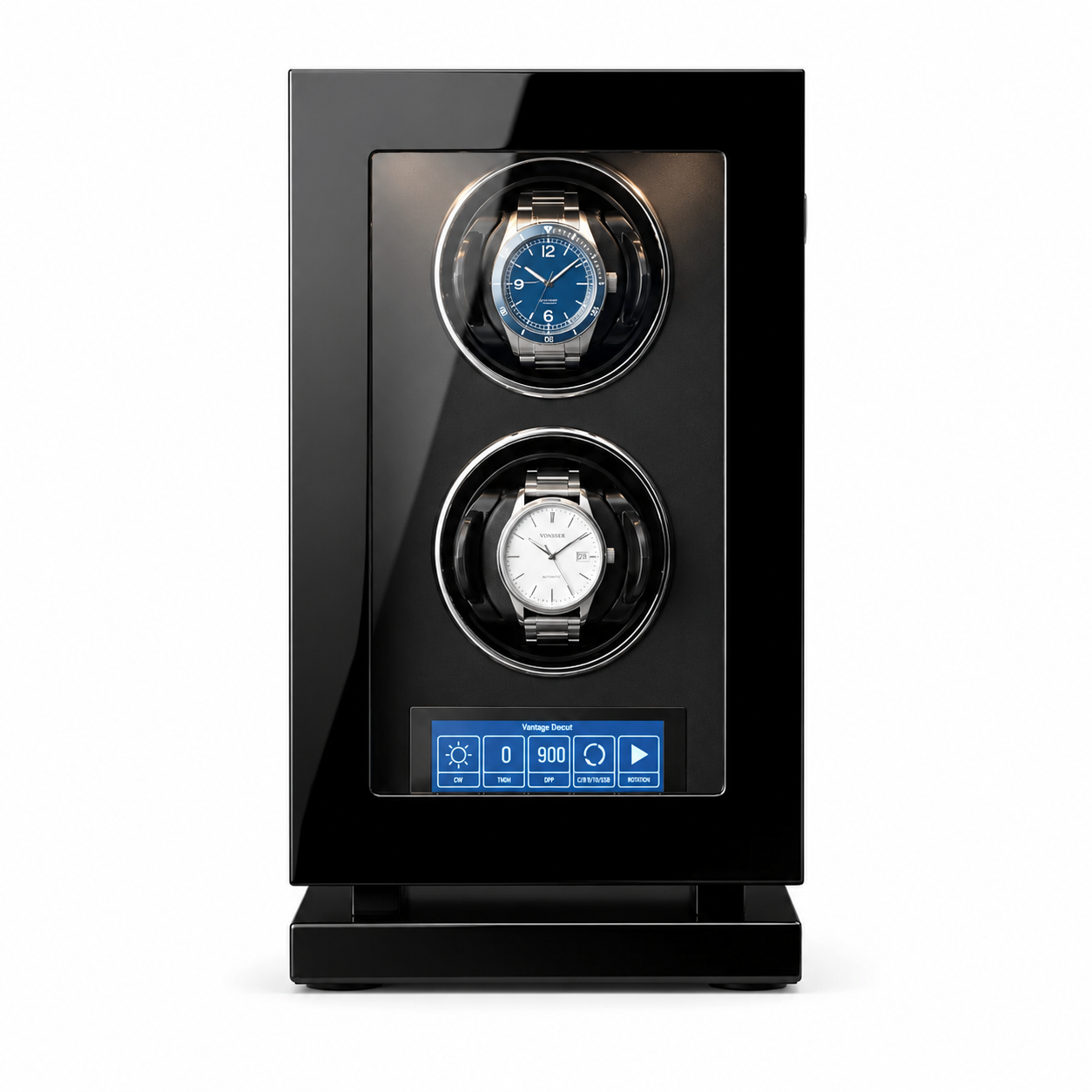 Vertical Double Watch Winder with Fingerprint Lock