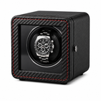 Carbon Single Watch Winder, Red Stitching