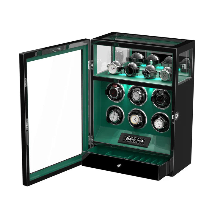 6 Watch Winder with Fingerprint Lock, Green, view 11