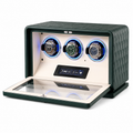 Green Leather Watch Winder for 3 Watches