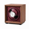 Walnut Single Watch Winder, Bordeaux Interior