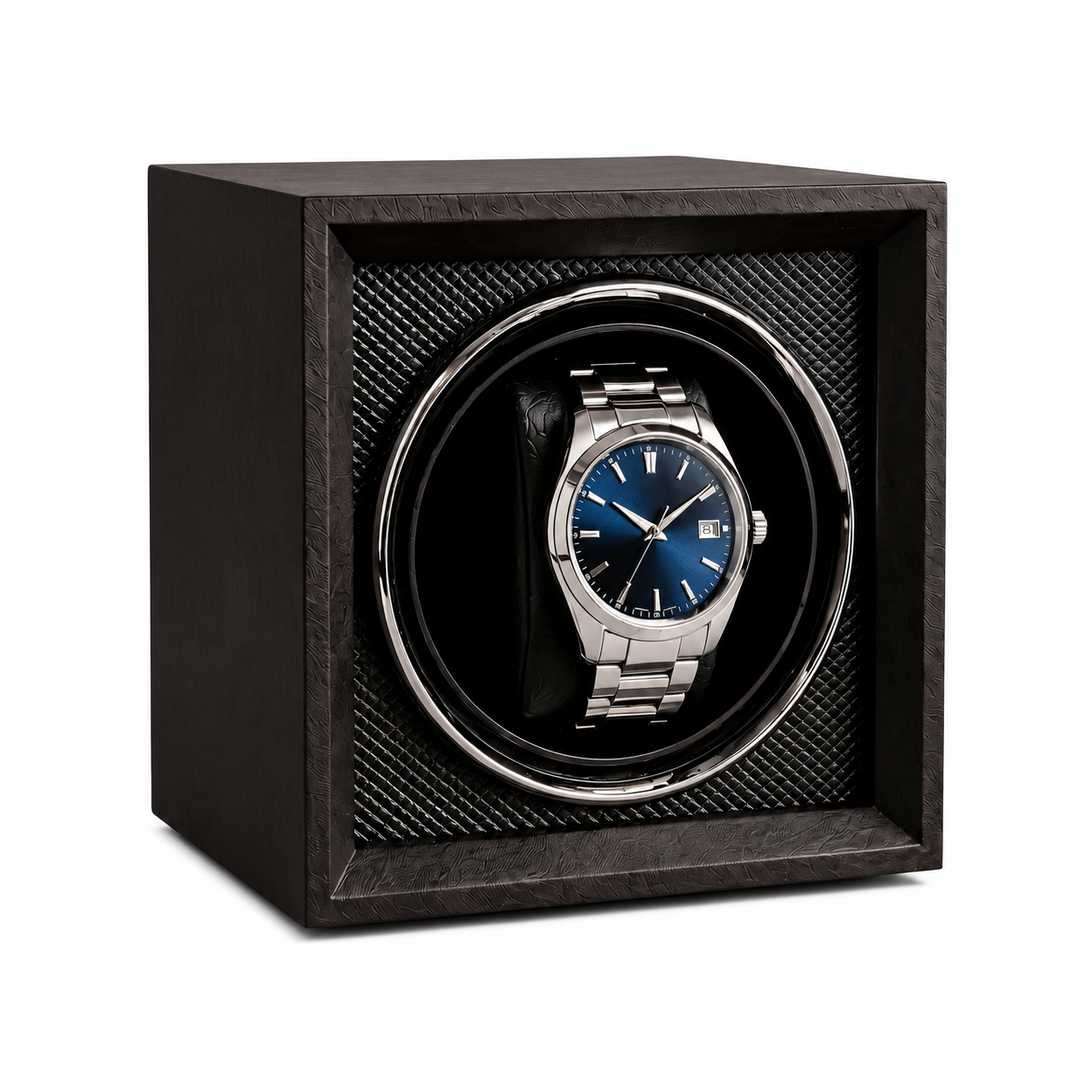 Compact Cube Watch Winder, Black