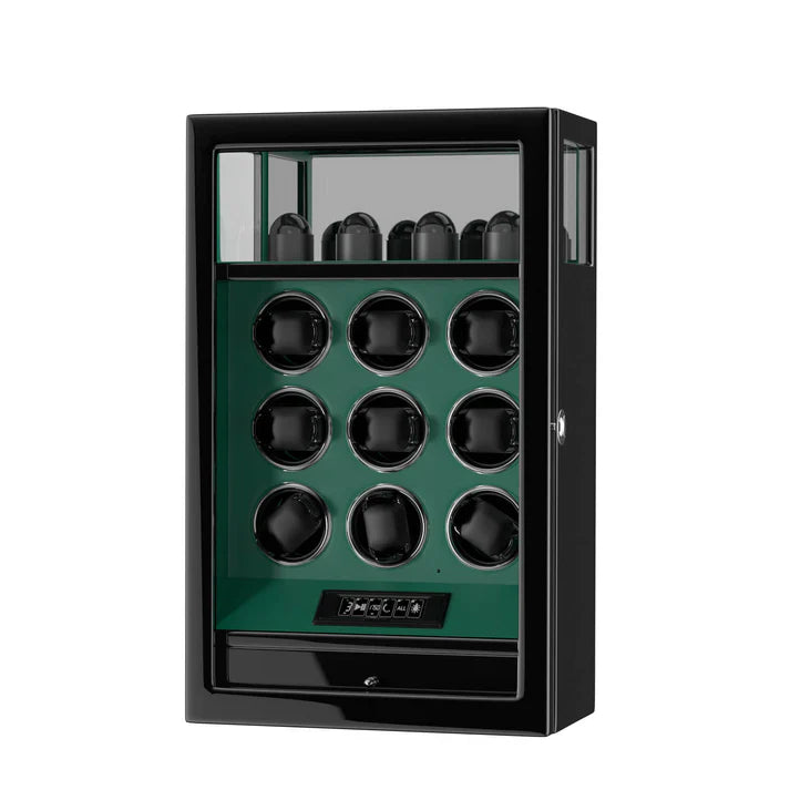Watch Winder Safe for 9 Watches, Green, view 12