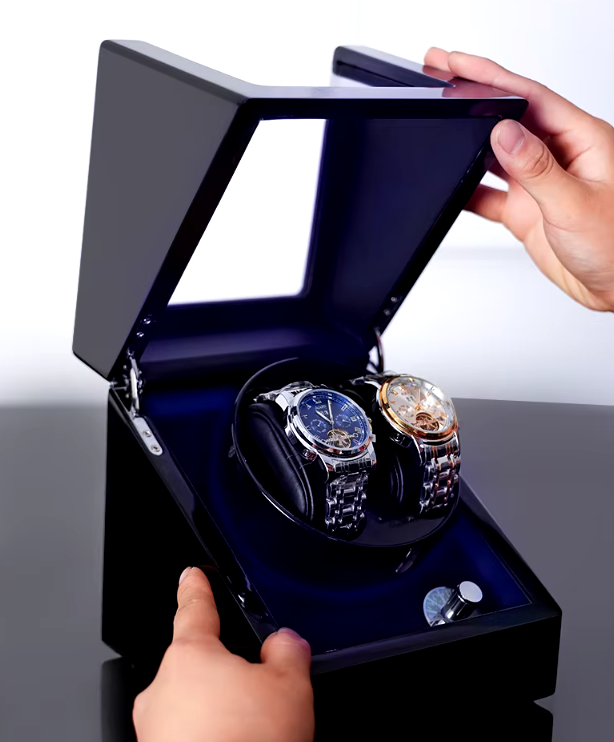 Double Watch Winder with Blue LED, view 5