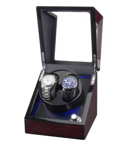 Double Watch Winder with Blue LED, view 10