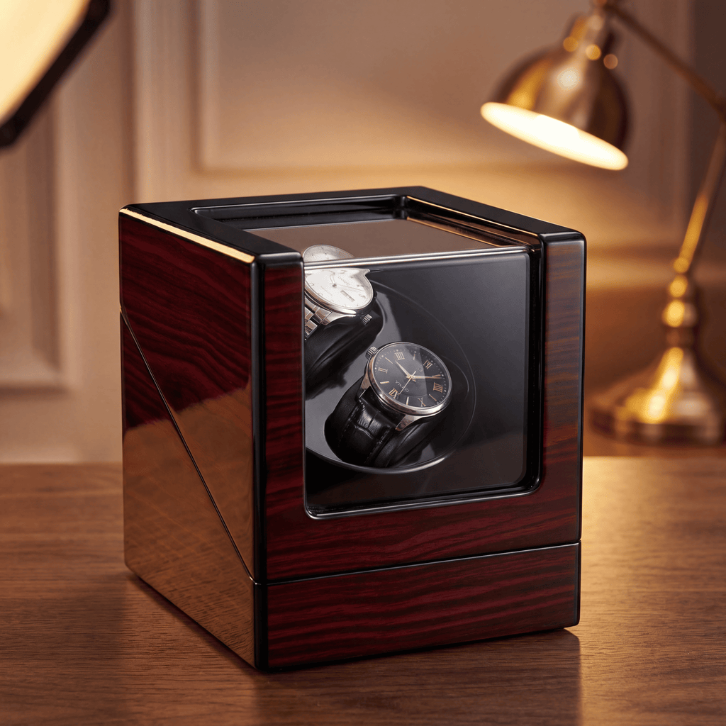 Double Watch Winder with Blue LED, view 9