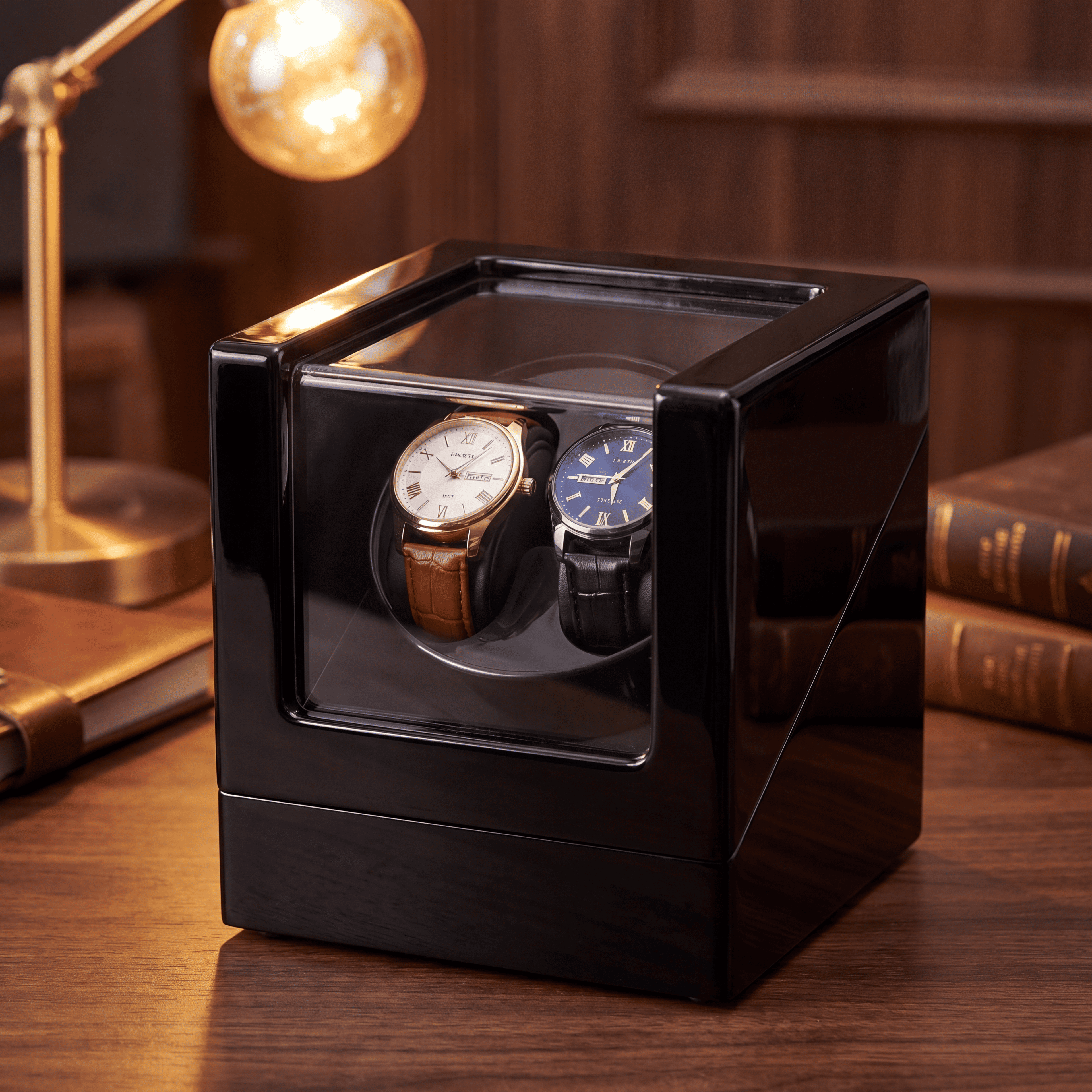 Double Watch Winder with Blue LED, view 2