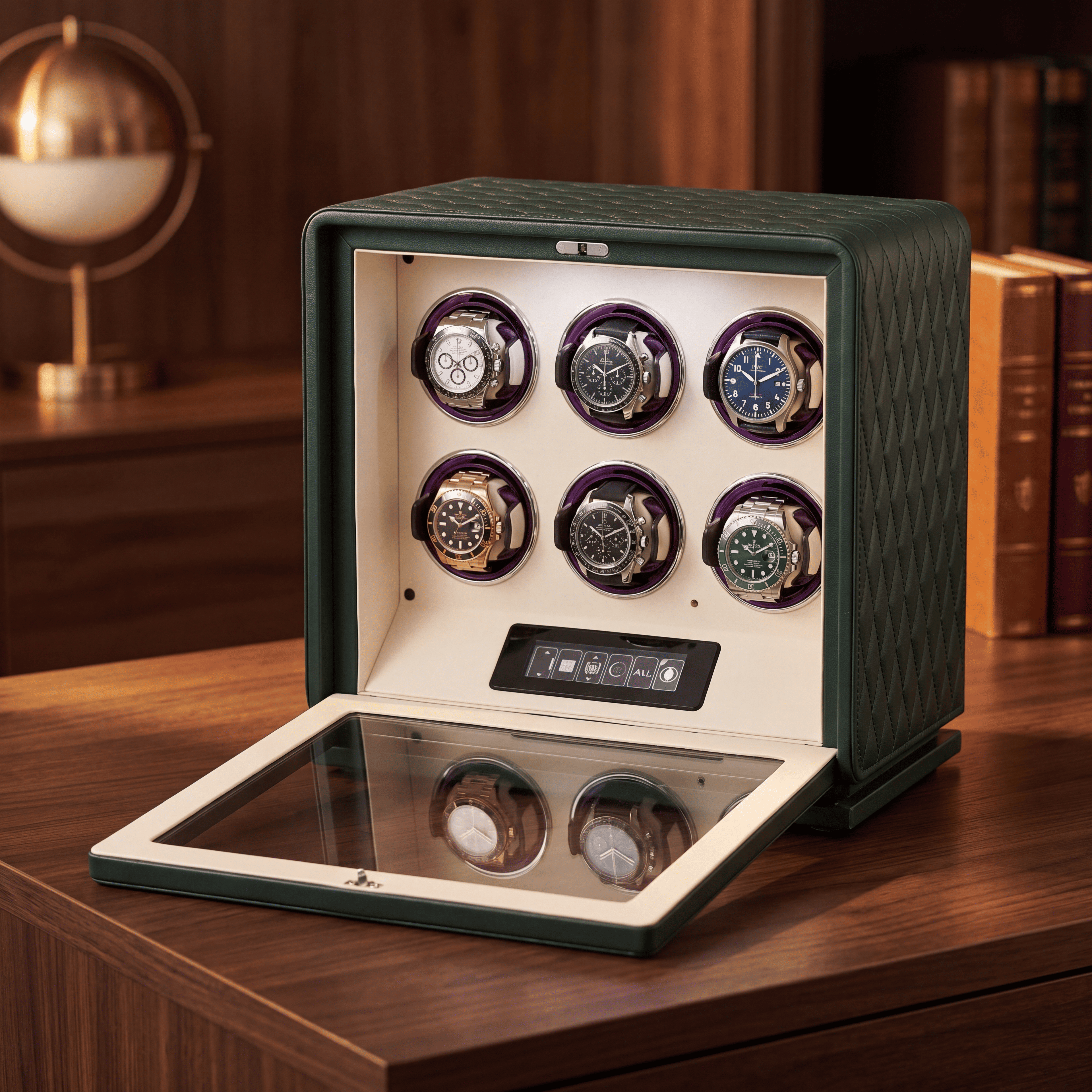 Leather Watch Winder for 6 Watches, view 10