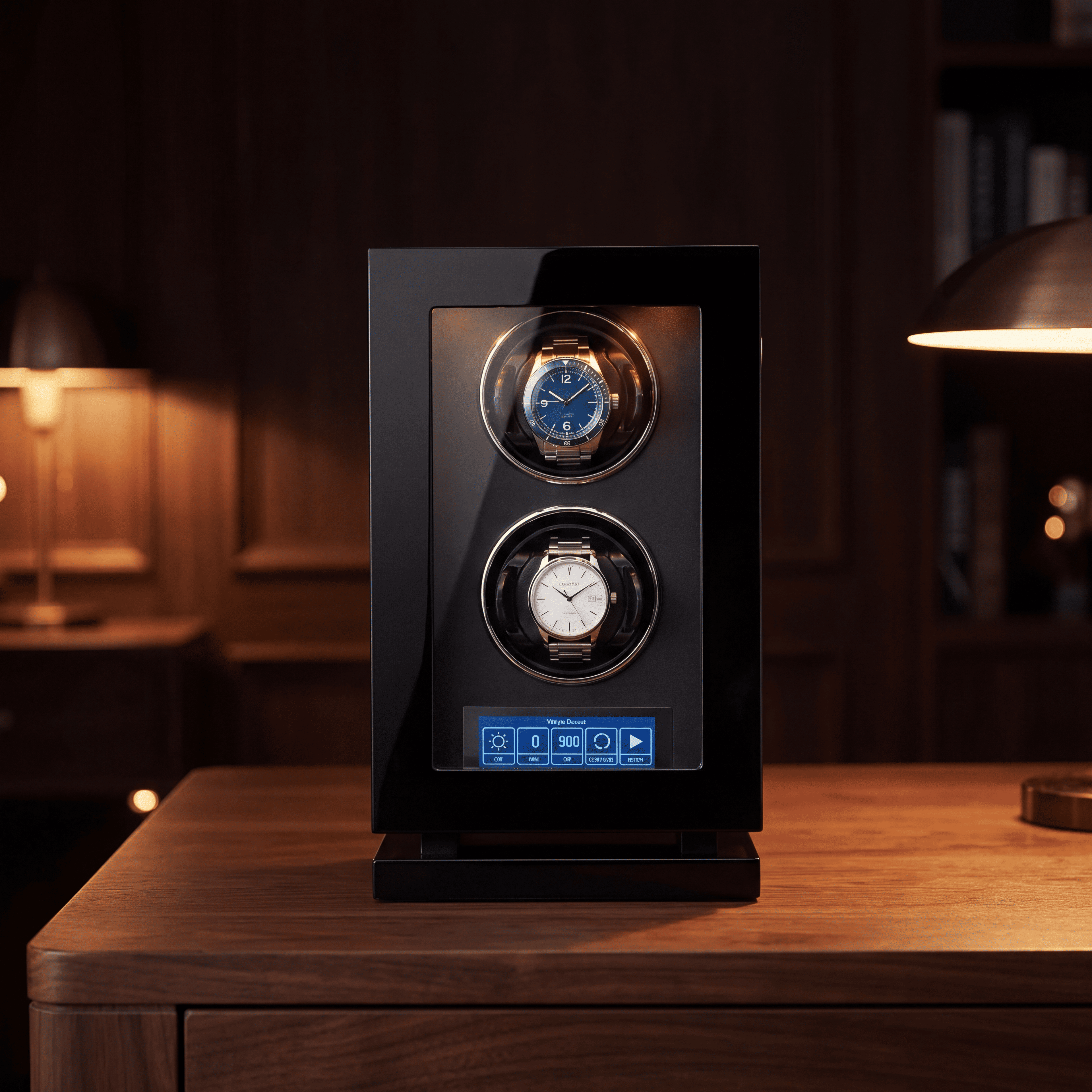 Vertical Double Watch Winder with Fingerprint Lock
