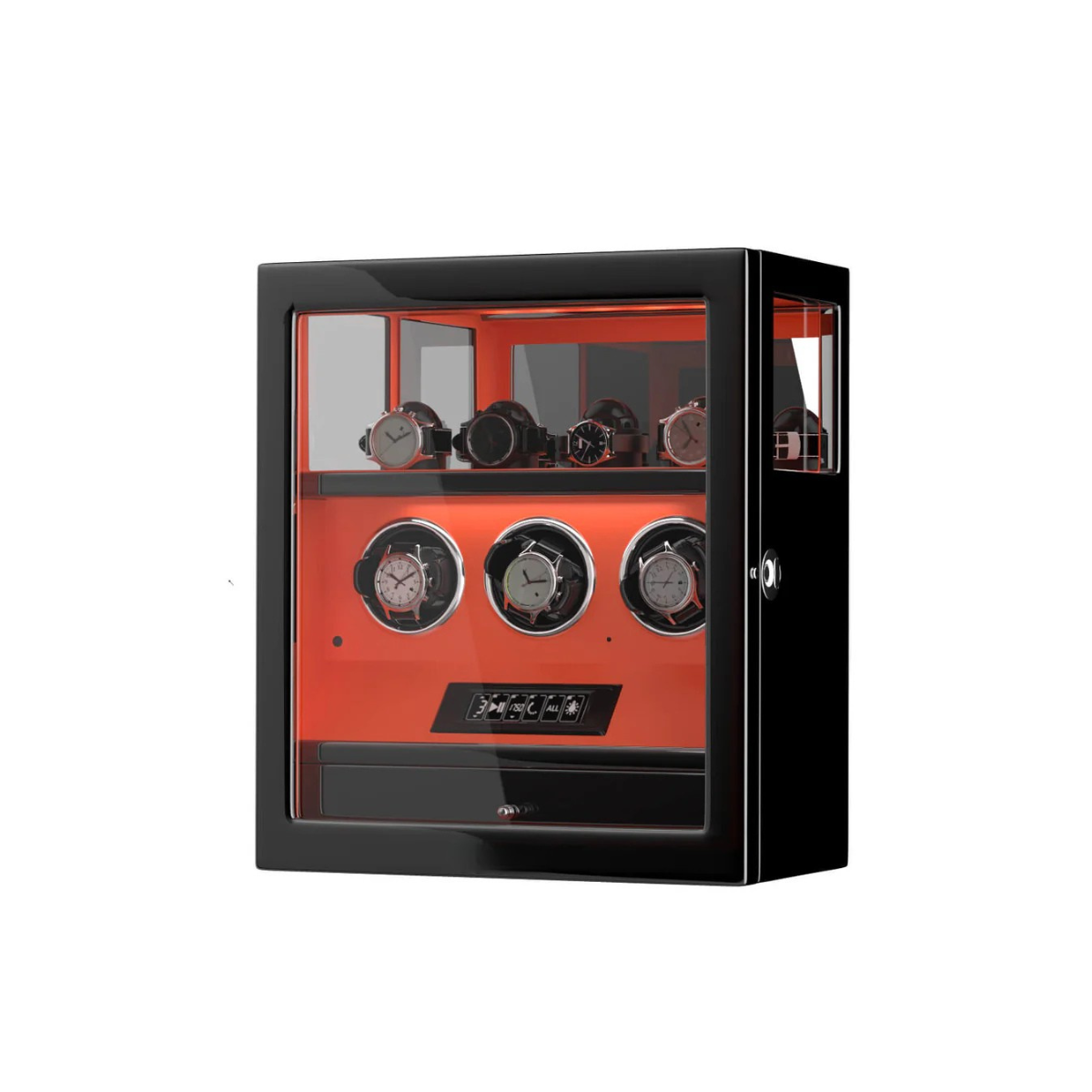 Leather Triple Watch Winder with Fingerprint Lock, view 21